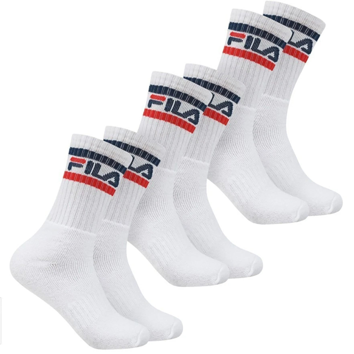 Fila Men's White 3 Pack Sports Socks UK Size 8-11